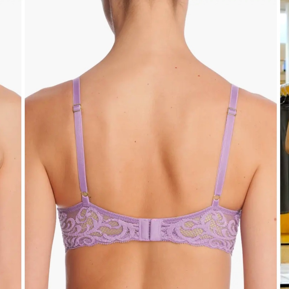 NWOT NATORI Feathers Plunge Bra Color: Purple Mist Size 32DD - Picture 4 of 12